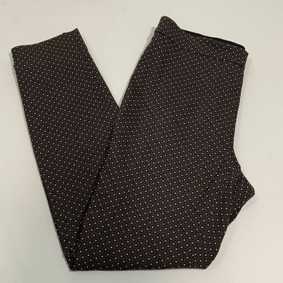 Zozo Womens Casual Pants Geometric Slit Hem Brown Size 8 - Picture 1 of 9